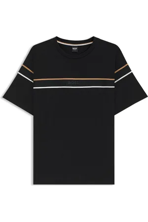 HUGO BOSS Camiseta de punto de algodón con ribetes de cinta