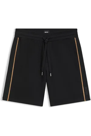 HUGO BOSS Shorts en felpa de algodón con cordón y ribetes de cinta