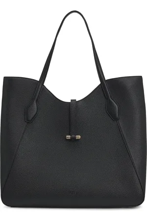 HUGO BOSS Bolso tote de piel granulada con herrajes dorados