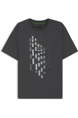 HUGO BOSS Camiseta de algodón elástico con estampado geométrico