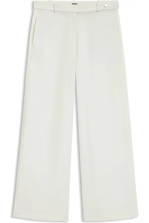 HUGO BOSS Pantalones relaxed fit de lona de algodón