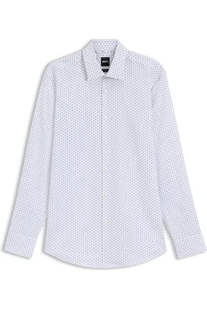 HUGO BOSS Camisa slim fit de algodón elástico Oxford estampado