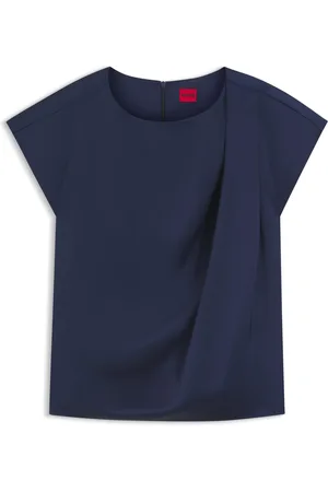 HUGO BOSS Top de satén con escote drapeado
