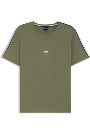HUGO BOSS Camiseta de pijama de algodón elástico con ribetes de cinta