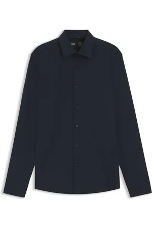 HUGO BOSS Camisa slim fit en punto técnico elástico con estructura