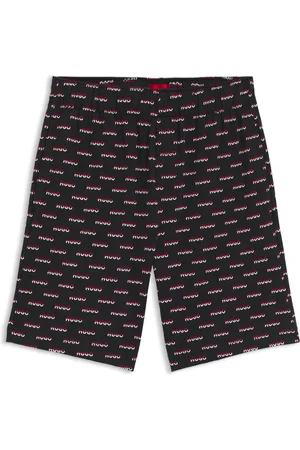 HUGO BOSS Shorts de pijama en punto de algodón con logo estampado