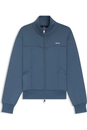 HUGO BOSS Sudadera con cremallera y logo en contraste