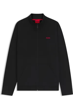 HUGO BOSS Chaqueta con cremallera en mezcla de algodón con estructura de rejilla