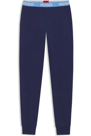 HUGO BOSS Pantalones de chándal en mezcla de algodón con logo en la cintura