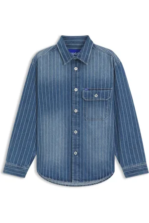HUGO BOSS Camisa oversize fit en denim a rayas