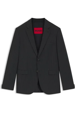 HUGO BOSS Blazer extra slim fit en popelín elástico con raya diplomática