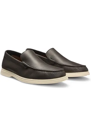 HUGO BOSS Mocasines de piel abatanada con detalle de logo