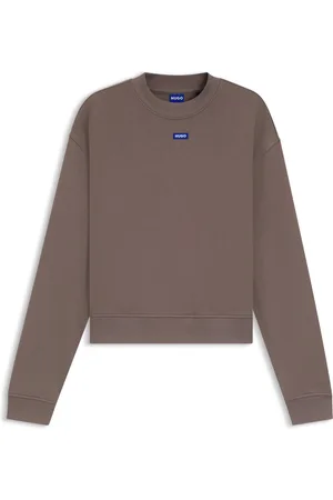 HUGO BOSS Sudadera de felpa de algodón con insignia de logo