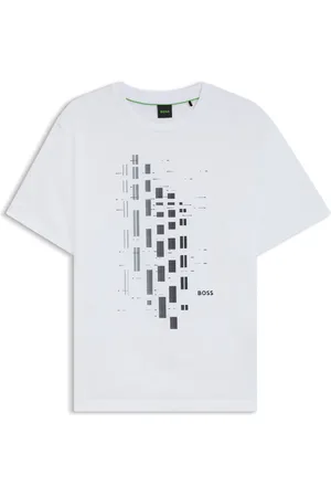 HUGO BOSS Camiseta de algodón elástico con estampado geométrico
