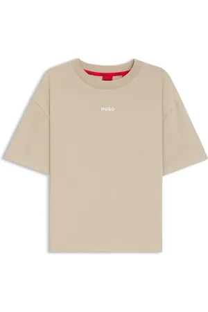 HUGO BOSS Camiseta relaxed fit de punto suave con logotipo en contraste