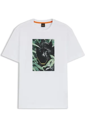HUGO BOSS Camiseta de punto de algodón con motivo animal