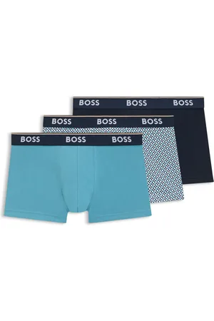 HUGO BOSS Paquete de tres calzoncillos en algodón elástico con logo en la cintura