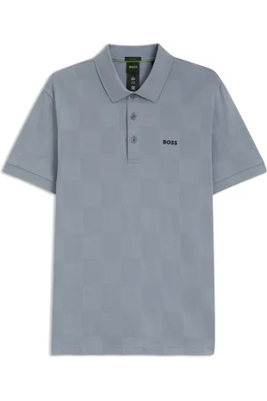HUGO BOSS Polo de algodón con diseño anatómico en jacquard