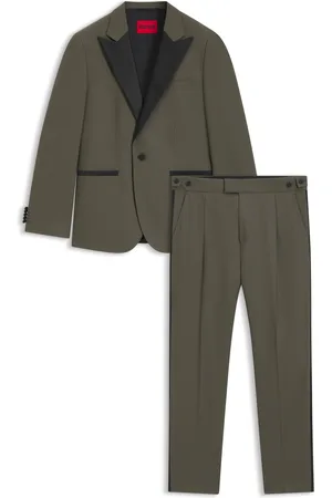 HUGO BOSS Traje de fit moderno en popelín de mezcla de lana