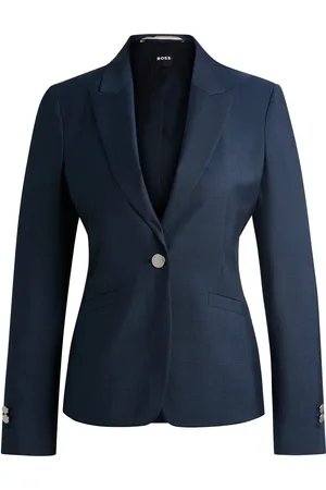 HUGO BOSS Chaqueta slim fit de sarga de lana virgen con efecto denim
