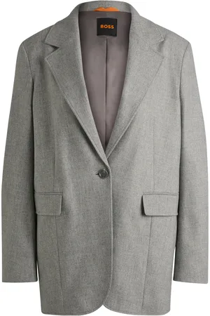HUGO BOSS Chaqueta de franela elástica con cierre de un botón