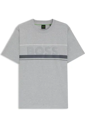 HUGO BOSS Camiseta en punto de algodón con rayas y logo