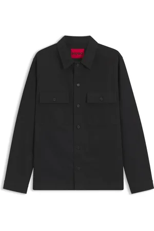 HUGO BOSS Camisa oversized fit en tejido de gabardina de algodón con bolsillos en el pecho