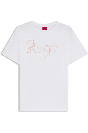 HUGO BOSS Camiseta de punto de algodón con ilustración de logo