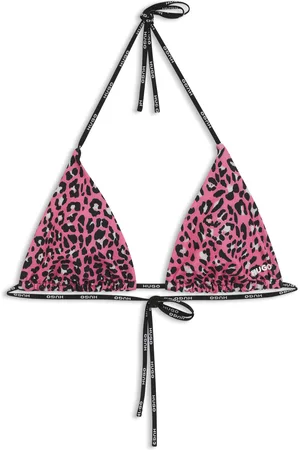 HUGO BOSS Top de bikini estampado con cordones con detalle de la marca