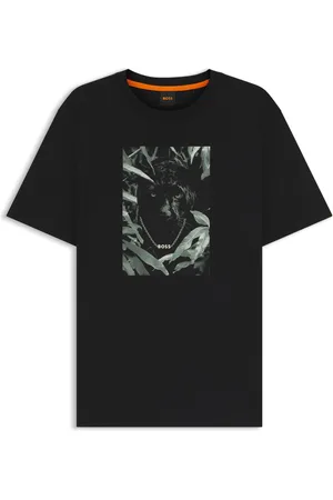 HUGO BOSS Camiseta de punto de algodón con motivo animal