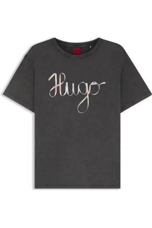 HUGO BOSS Camiseta de punto de algodón con ilustración de logo