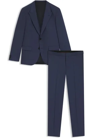 HUGO BOSS Traje con chaleco slim fit con tejido de piel de tiburón