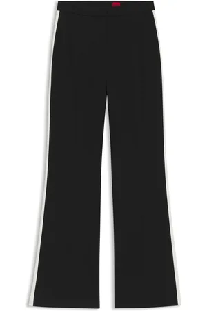 HUGO BOSS Pantalones regular fit en tejido elástico con rayas laterales