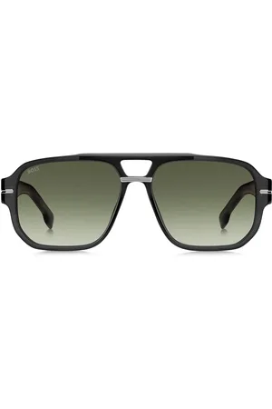 HUGO BOSS Gafas de sol de acetato gris con detalles estampados