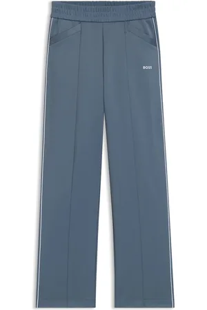 HUGO BOSS Pantalones de chándal de corte recto con logo en contraste y ribetes