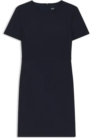 HUGO BOSS Virgin-wool dress with waist detail