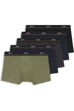 HUGO BOSS Paquete de cinco calzoncillos de algodón elástico con logo en la cintura