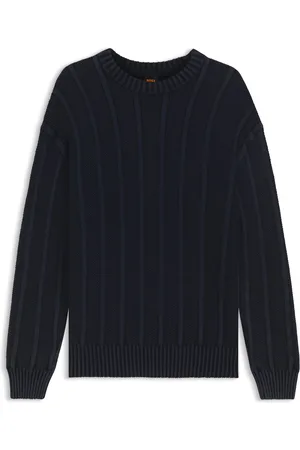 HUGO BOSS Jersey de algodón con estructuras de canalé y de punto de arroz
