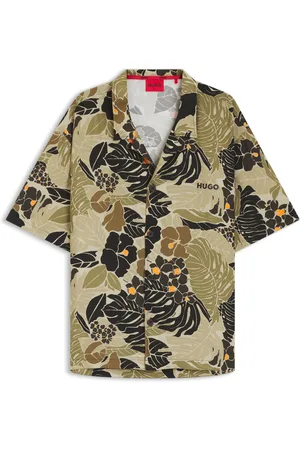 HUGO BOSS Camisa playera relaxed fit con estampado integral
