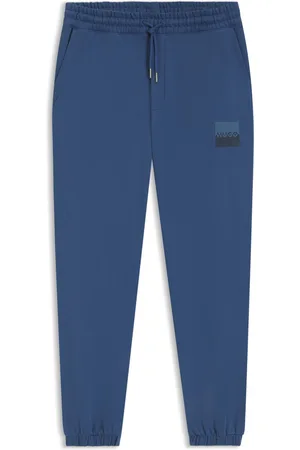 HUGO BOSS Pantalones de chándal en felpa de algodón con logo dividido
