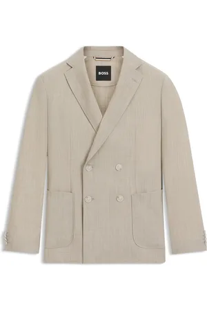 HUGO BOSS Blazer cruzado en lana virgen con microestampado