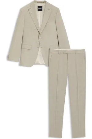 HUGO BOSS Traje slim fit de lana elástica a cuadros
