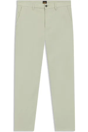 HUGO BOSS Chinos tapered fit de raso de algodón elástico