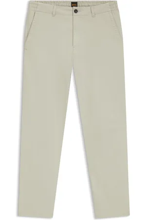 HUGO BOSS Pantalones regular fit de sarga de algodón