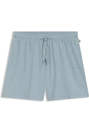 HUGO BOSS Shorts de pijama de algodón elástico con cordón en la cintura y logo estampado