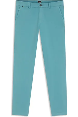 HUGO BOSS Pantalones slim fit de sarga de algodón elástico