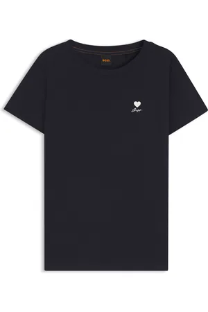 HUGO BOSS Camiseta de punto de algodón con ilustración en el pecho