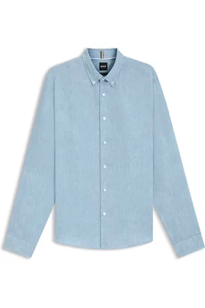HUGO BOSS Camisa abotonada regular fit de lino