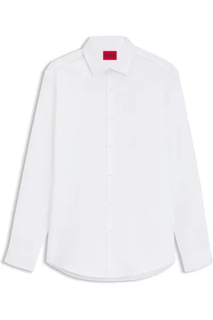 HUGO BOSS Camisa slim fit de algodón con logos en jacquard