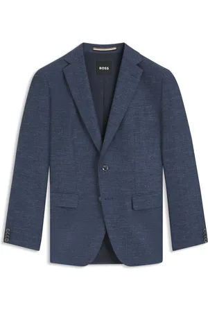 HUGO BOSS Blazer slim fit de tejido elástico estampado